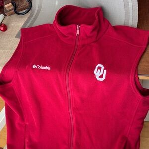 Oklahoma University Columbia Crimson Sleeveless Fleece XL men’s